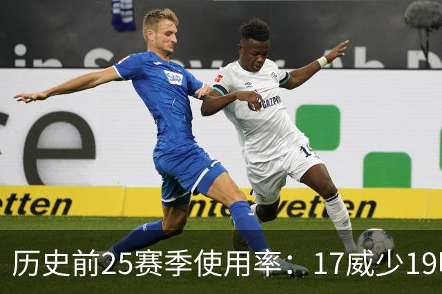 历史前25赛季使用率：17威少19哈登23字母占据前三 东契奇上榜6次